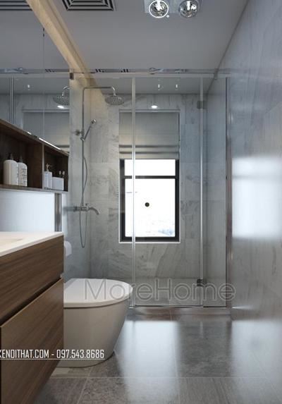 Mẫu phòng tắm kính cường lực 180 độ