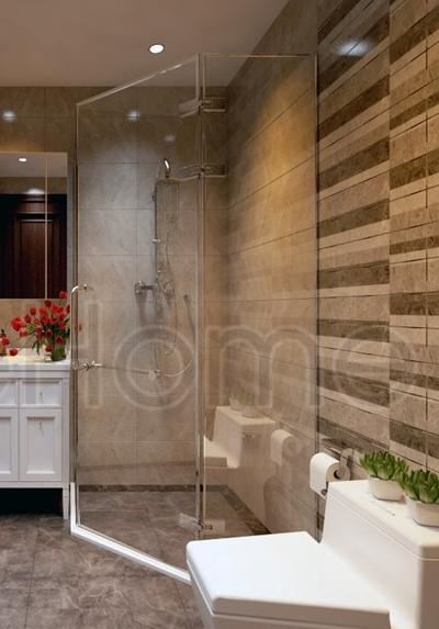 Mẫu phòng tắm kính 135 độ