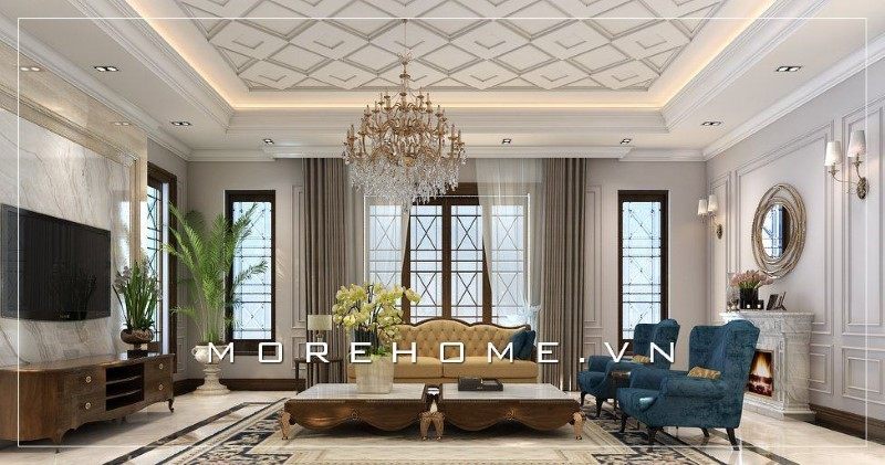 Ghế sofa trong phòng khách đẹp, sang trọng cung cấp cảm giác êm ái, thoải mái khi sử dụng.
